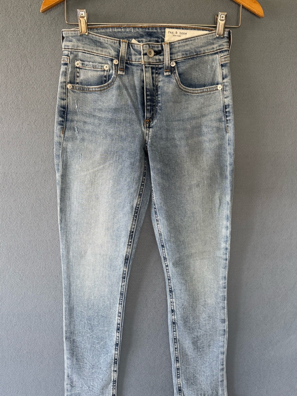 Rag & Bone Cate Mid Rise Ankle Skinny Jeans 24 Thunderbird Light Wash NWT - Picture 2 of 7